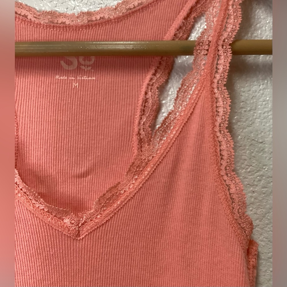 SO tank top ribbed lace racer back - Picture 4 of 8